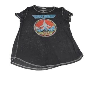 XL Black Graphic Top Gun Tee